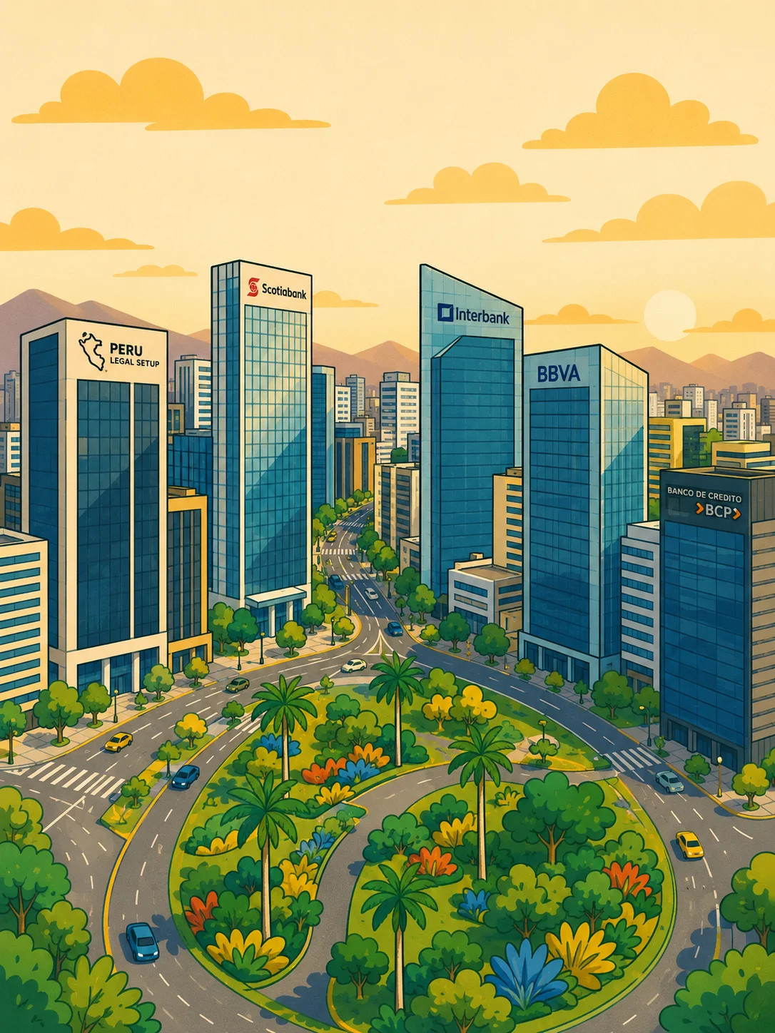 Lima financial district, Peru